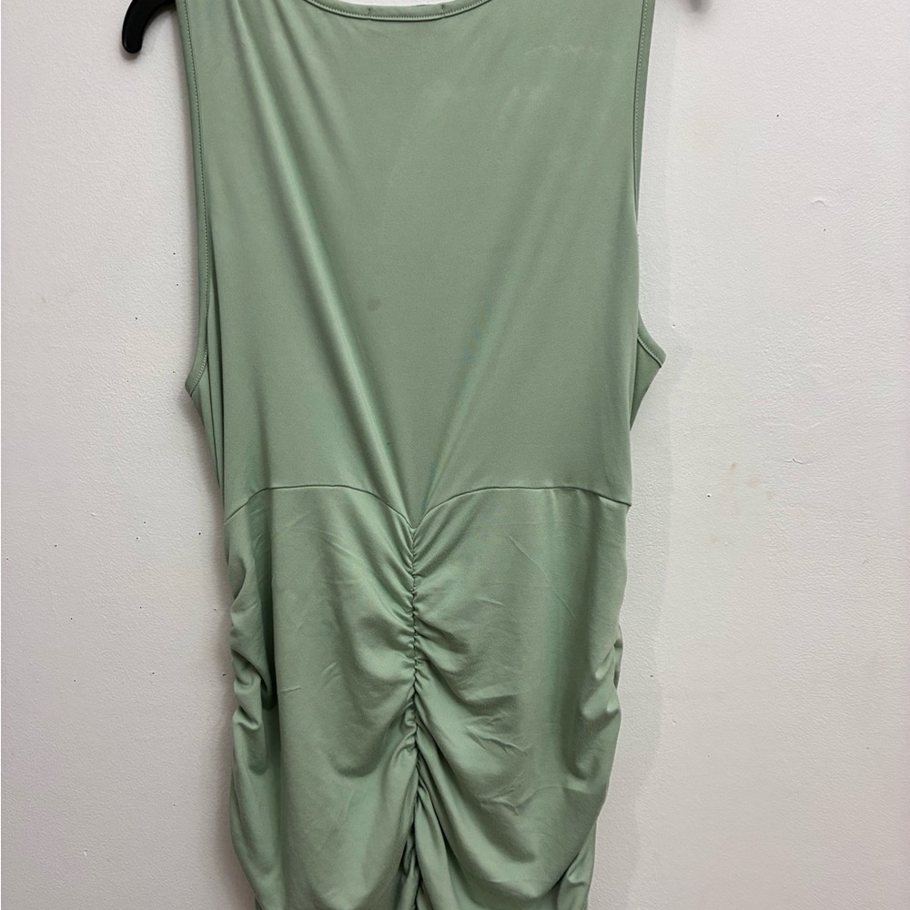 Chic Olive Ruched Maxi Dress - Picture 3 of 4